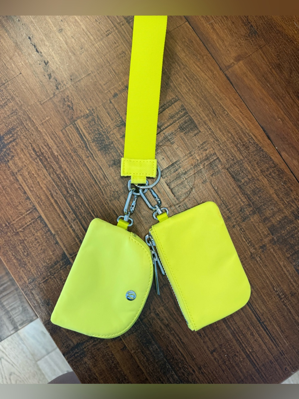 lululemon athletica yellow dual pouch brand new